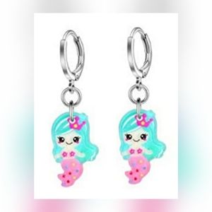 Hypoallergenic Acrylic Dangle Hoop Earrings